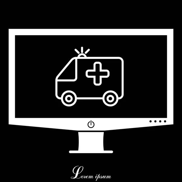 Ambulancia icono plano — Archivo Imágenes Vectoriales