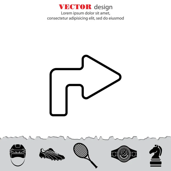 Flecha girando a la derecha — Vector de stock