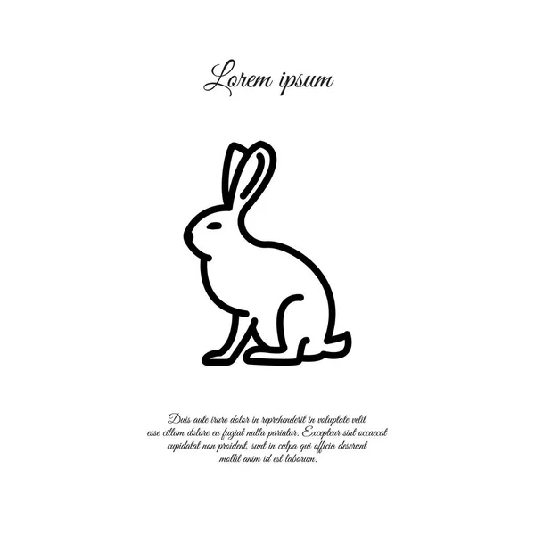Conejo icono plano — Vector de stock