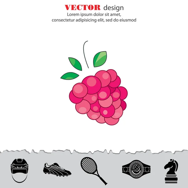 Himbeeren Web-Line-Symbol — Stockvektor