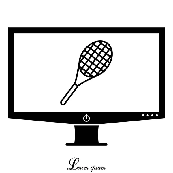 Raqueta de tenis icono — Vector de stock