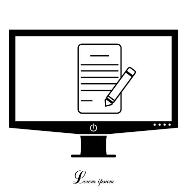 Yazı defteri ve kalem satırı simgesi