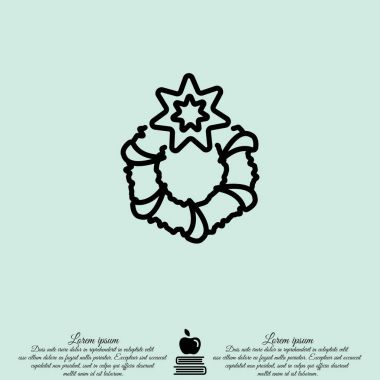 Noel çelenk web satırı simgesi