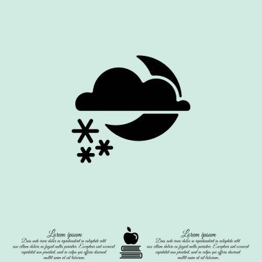 Moon, bulutlar ve kar