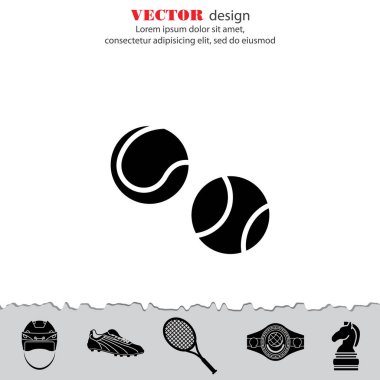 Tenis topları düz simgesi 