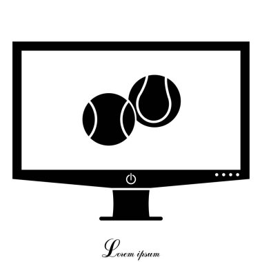 Tenis topları düz simgesi