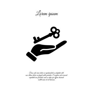 Elinde anahtar simgesi