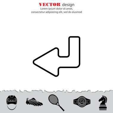 Ok aşağı - sol simgesi