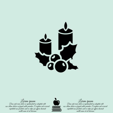 Noel mum ve holly berry simgesi