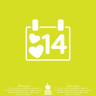 Sevgililer günü simgesi ile takvim