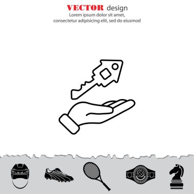 Elinde anahtar simgesi