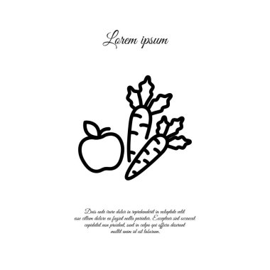 Elma ve havuç simgesi.