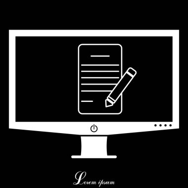 Yazı defteri ve kalem satırı simgesi