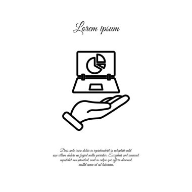 Web satırı simgesi. Dizüstü bilgisayar 