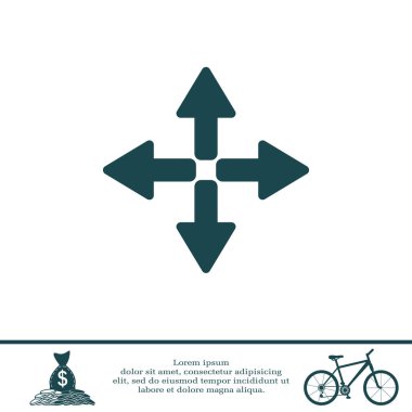 dört yön okları simge