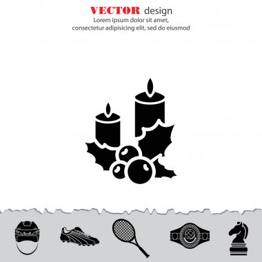 Noel mum ve holly berry simgesi