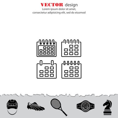 düz takvim simge kümesi