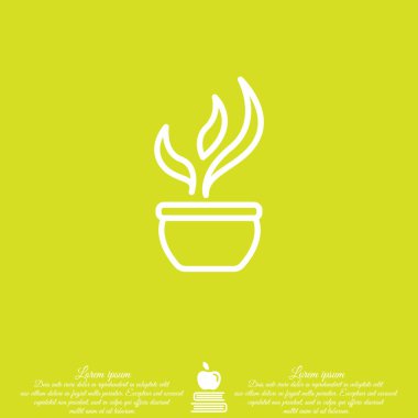 Pot çizgisi simgesinde çiçek