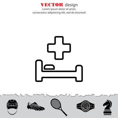 Hastane yatağında ve çapraz Web simgesi