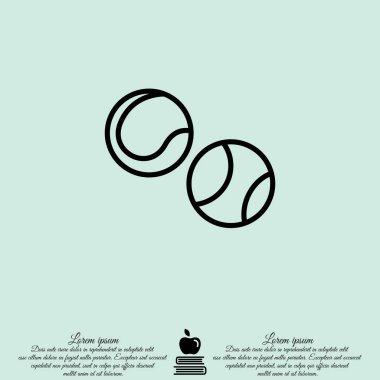 Tenis topları düz simgesi 