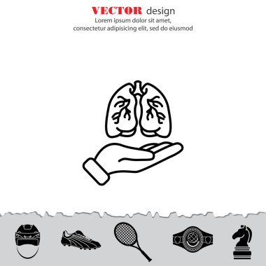 Akciğerlerde el simgesi.