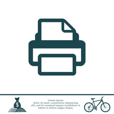 Yazıcı düz simgesi