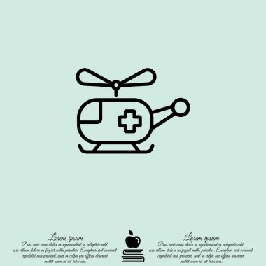 Helikopter düz simgesi