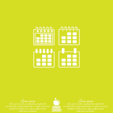 düz takvim simge kümesi