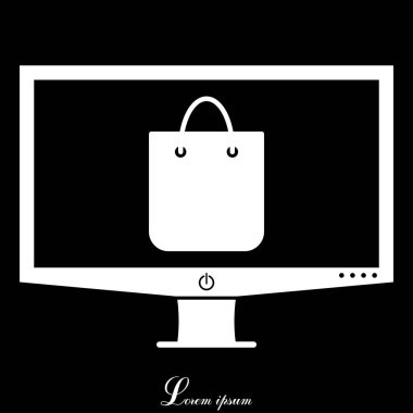 Alışveriş poşeti çizgisi simgesi