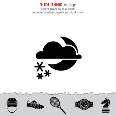 Moon, bulutlar ve kar