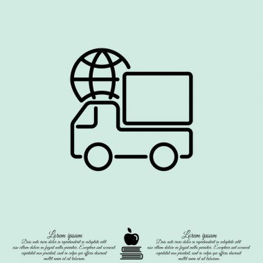  satırı simgesi. Dünya nakliye