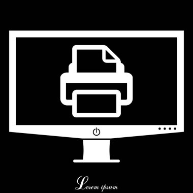 Yazıcı düz simgesi