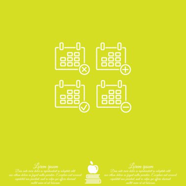 düz takvim simge kümesi