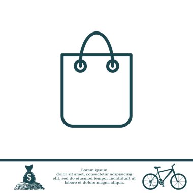 Alışveriş poşeti çizgisi simgesi