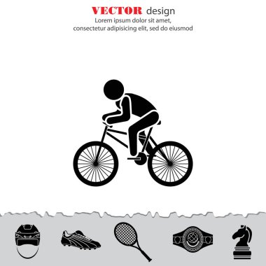 Bisikletçi düz simgesi