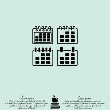 düz takvim simge kümesi