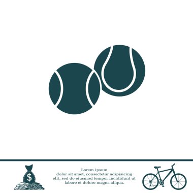 Tenis topları düz simgesi