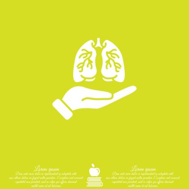 Akciğerlerde el simgesi.