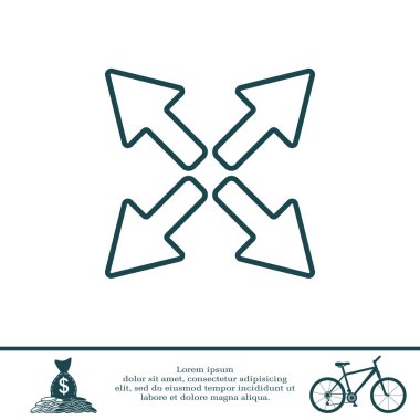 dört yön okları simge