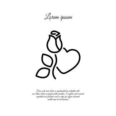 Gül ve kalp simgesi