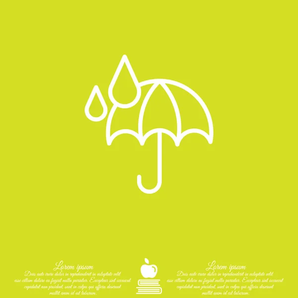Parapluie et signe de pluie — Image vectorielle