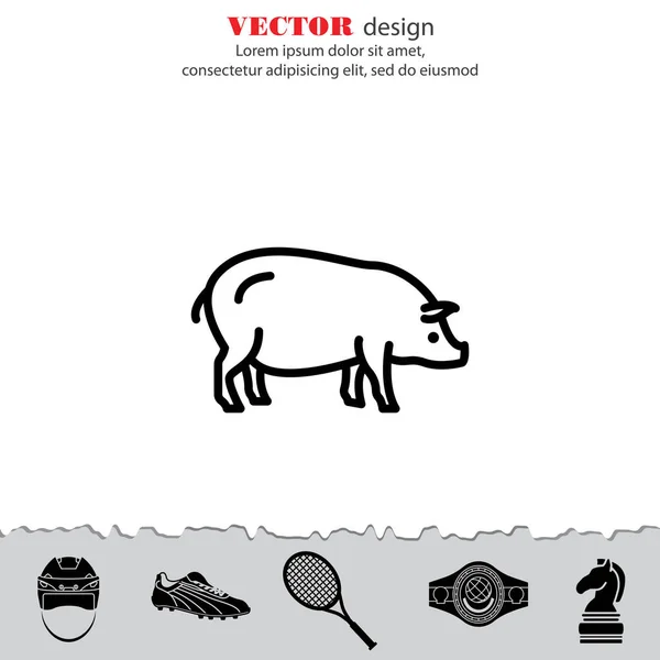 Pig web line icon — Stock Vector