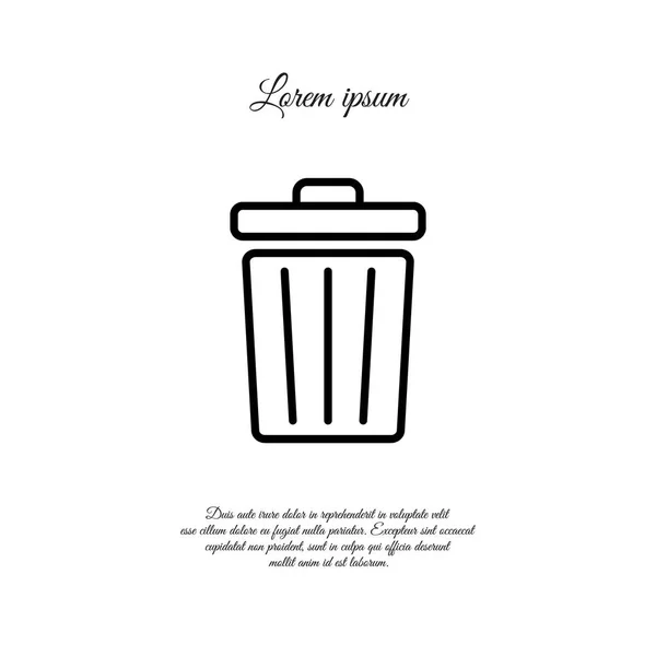 Trash can web line icon — Stock Vector