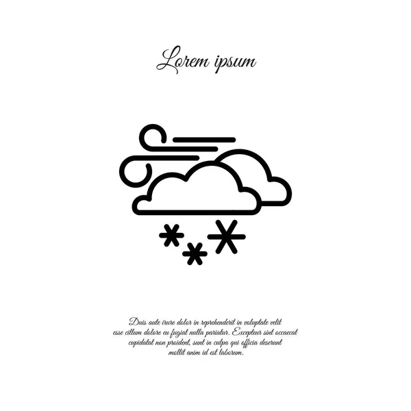 Viento, nubes y nieve — Vector de stock