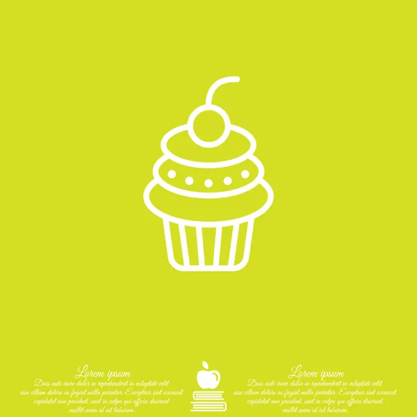 Cupcake επιδόρπιο εικονίδιο — Διανυσματικό Αρχείο