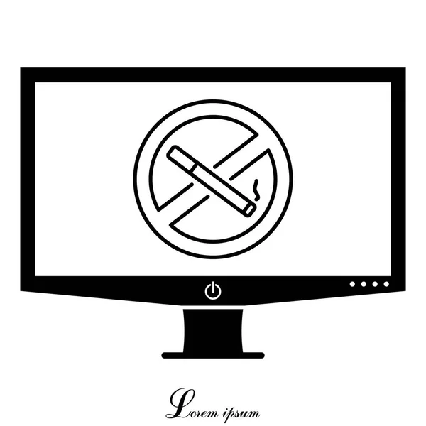 No fumar signo línea icono — Vector de stock