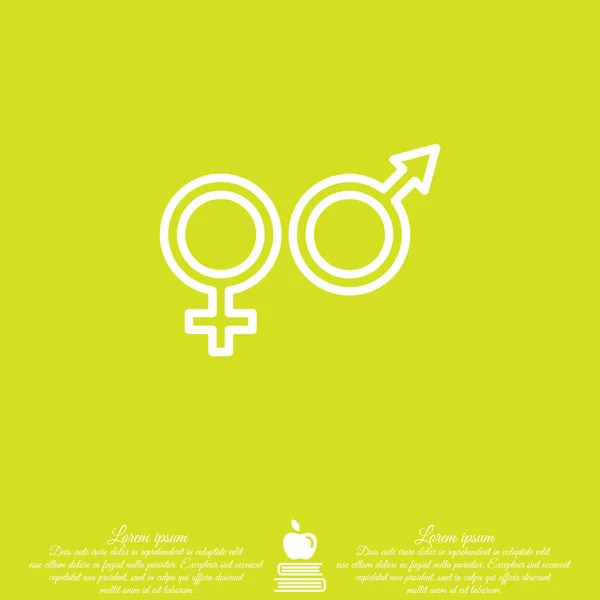 Ikonę linii web symbole płci — Wektor stockowy