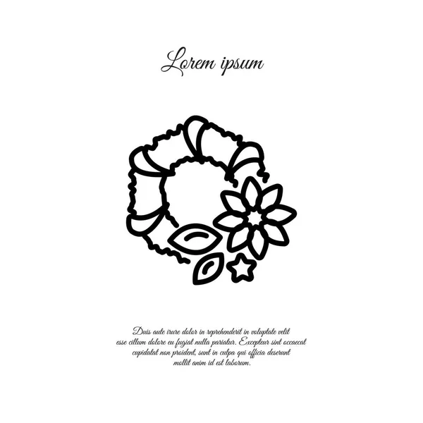 花の花輪アイコン — ストックベクタ