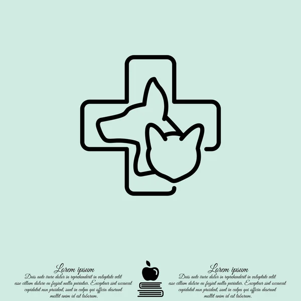 Icono de medicina veterinaria — Vector de stock