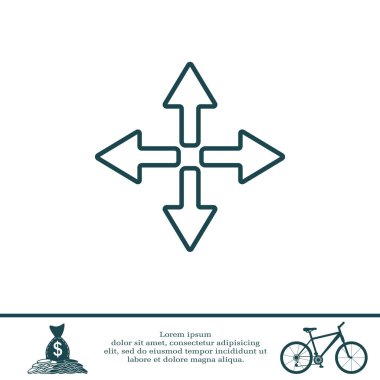 dört yön okları simge